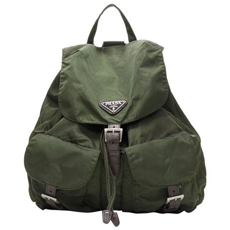 prada backpack green|Prada black backpack small.